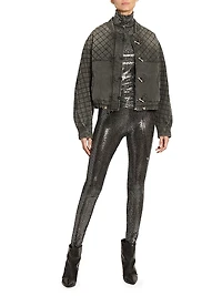 Joyela Sequin-Embellished Mock Turtleneck Top