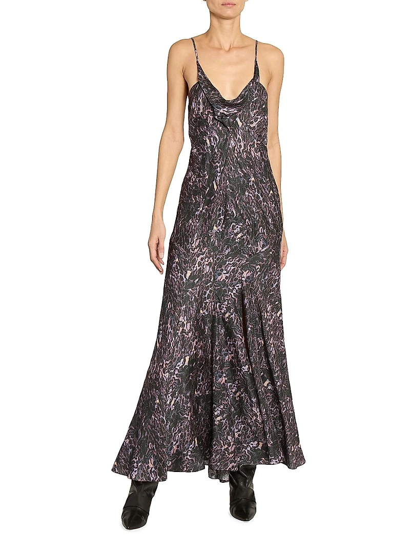Manelia Animal-Print Sleeveless Maxi Dress
