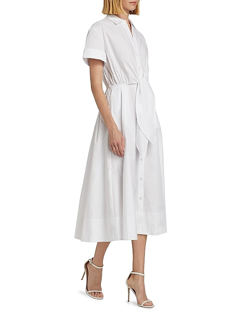 Asbury Cotton Poplin Tie-Waist Shirtdress