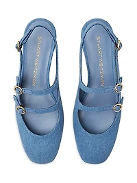 Benni Denim Mary Jane Slingback Flats