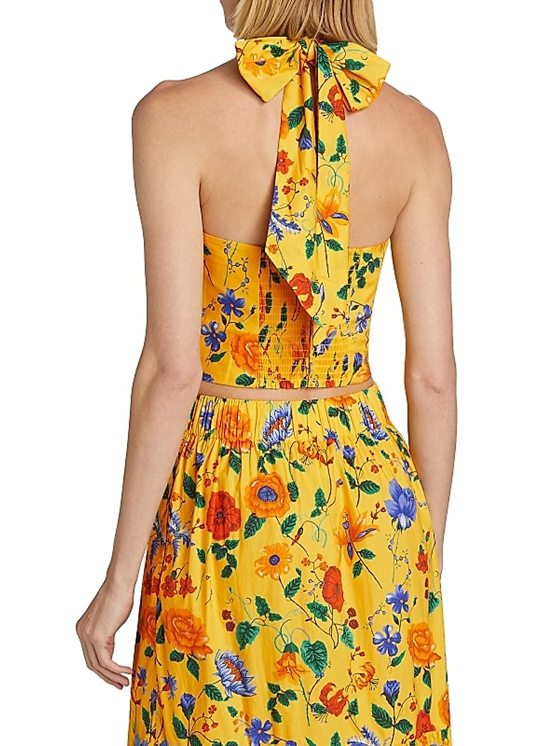 Piana Floral Cotton Halter Top