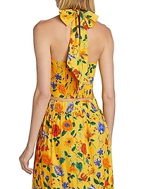 Piana Floral Cotton Halter Top
