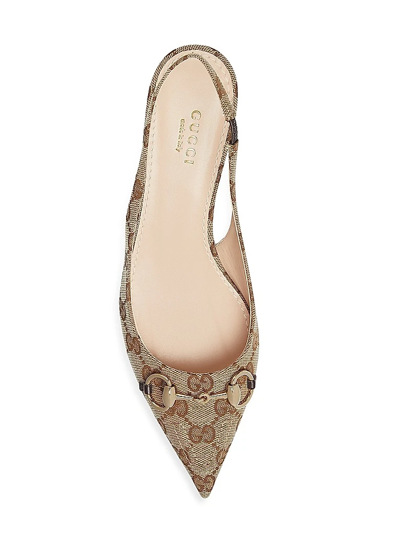 Erin 45MM GG Canvas Slingback Pumps