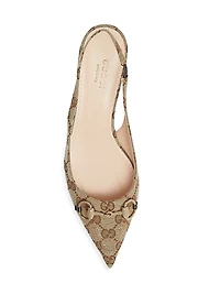 Erin 45MM GG Canvas Slingback Pumps