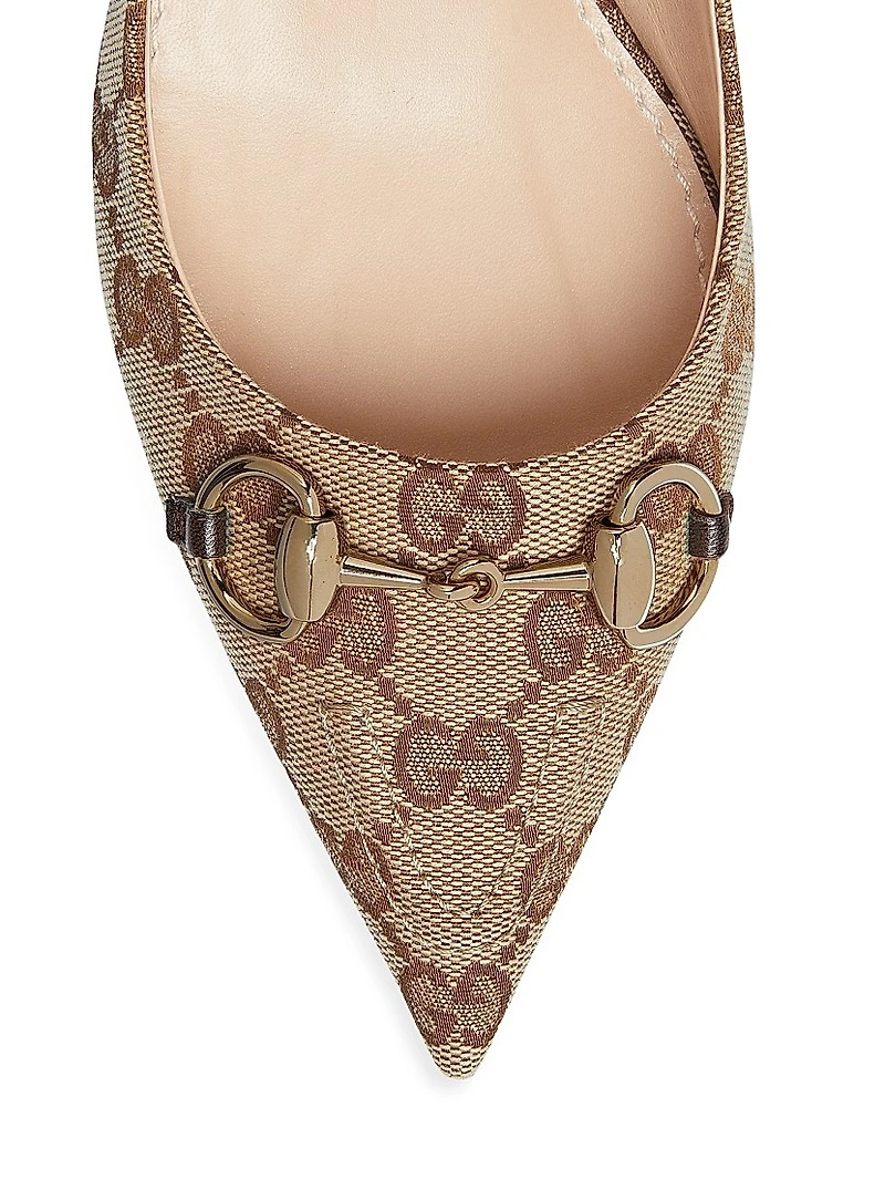 Erin 45MM GG Canvas Slingback Pumps