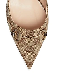 Erin 45MM GG Canvas Slingback Pumps