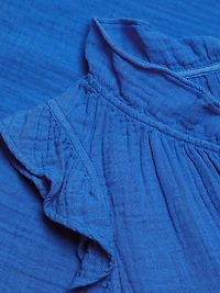 Bex Cotton Ruffle V-Neck Top