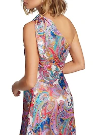 Audrey Paisley Silk-Blend Maxi Dress