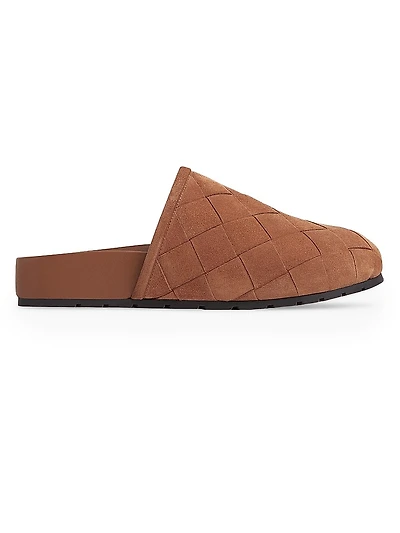 Reggie Intrecciato Suede Mules