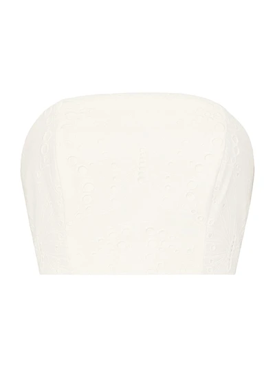 Butterfly Eyelet Strapless Crop Top