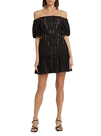 Butterfly Eyelet Off The Shoulder Dress