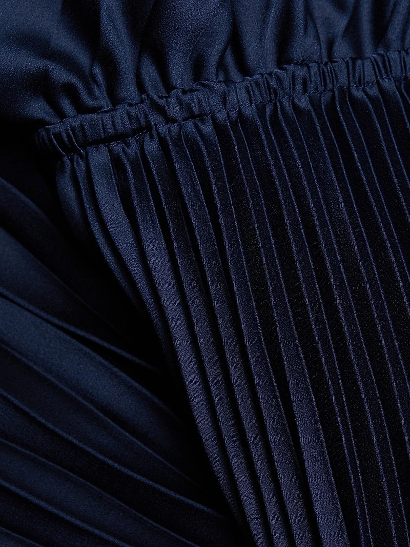 Christa Pleated One-Shoulder Dress