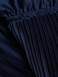 Christa Pleated One-Shoulder Dress