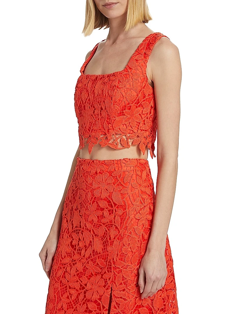 Chay Summer Floral Lace Crop Top