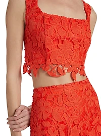 Chay Summer Floral Lace Crop Top