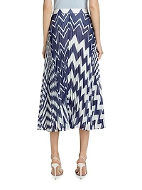 Otha Patchwork Chevron Pleated Maxi Skirt