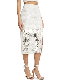 Diamond Crochet Slit Skirt