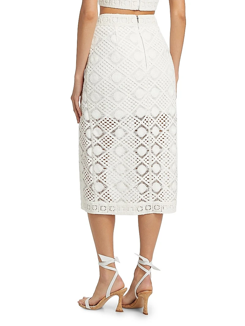 Diamond Crochet Slit Skirt