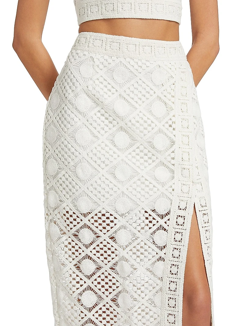 Diamond Crochet Slit Skirt