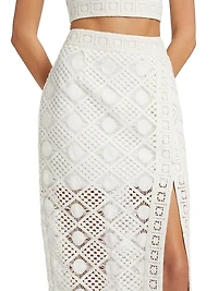 Diamond Crochet Slit Skirt