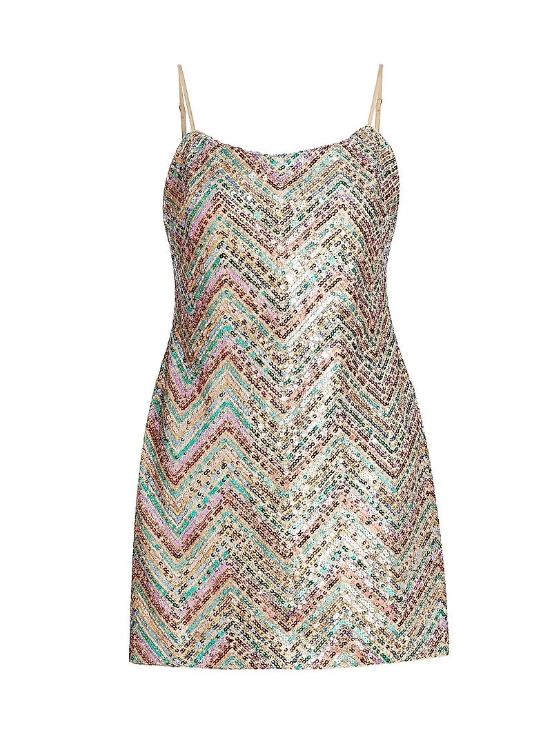 Colette Chevron Sequin Minidress