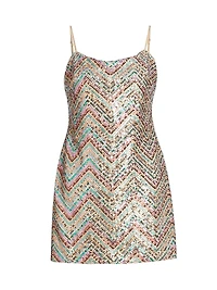 Colette Chevron Sequin Minidress