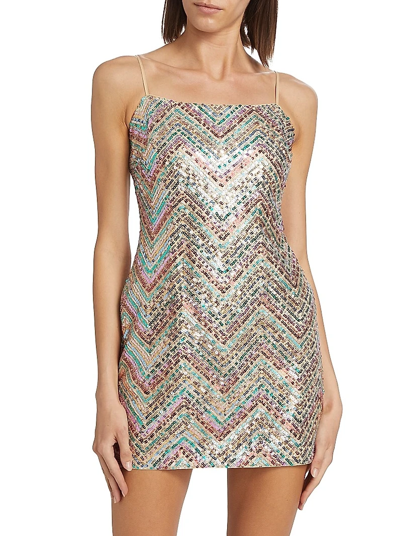 Colette Chevron Sequin Minidress