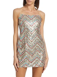 Colette Chevron Sequin Minidress