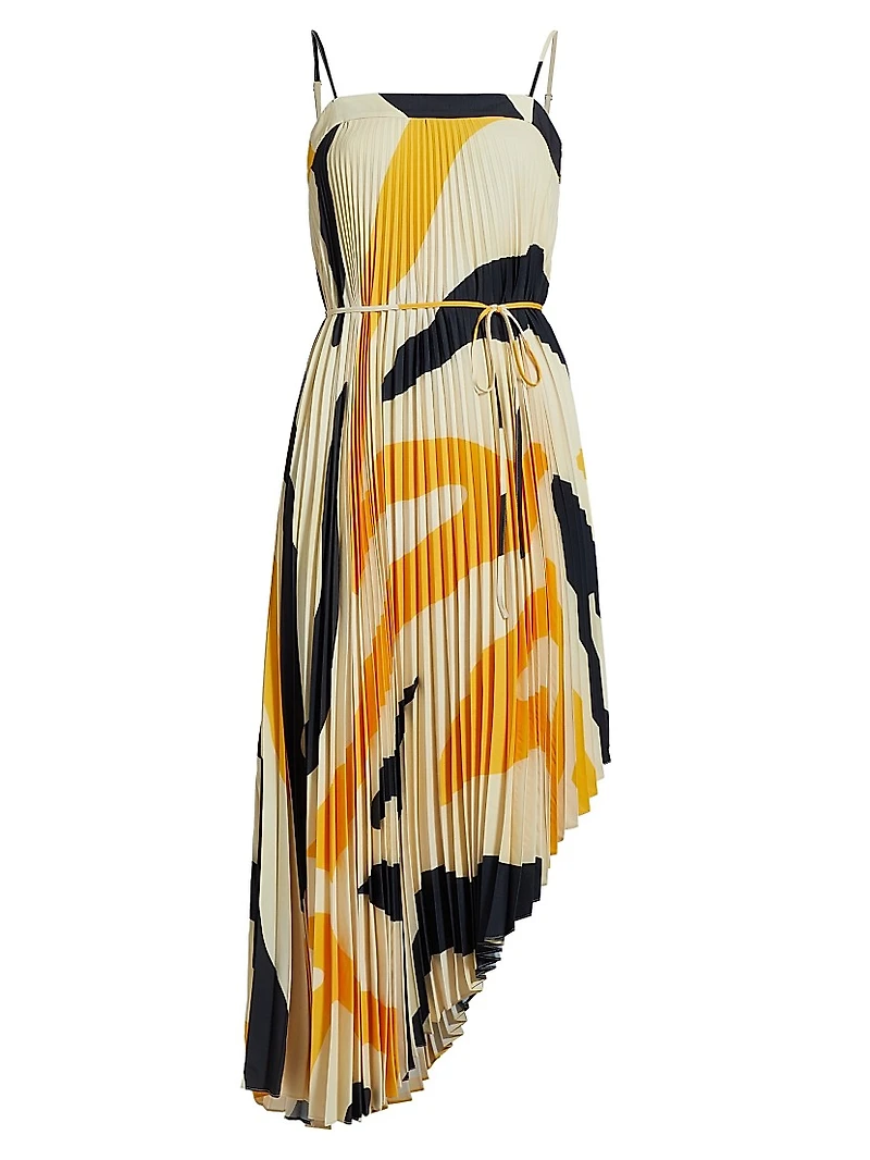 Irene Zebra Pleated Dress