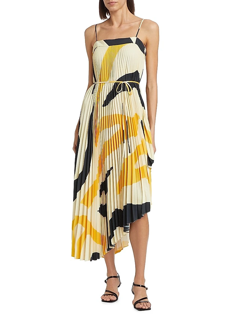 Irene Zebra Pleated Dress