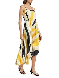 Irene Zebra Pleated Dress