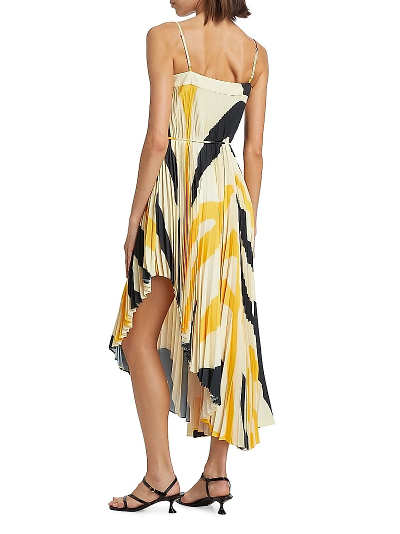 Irene Zebra Pleated Dress