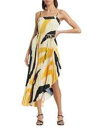 Irene Zebra Pleated Dress