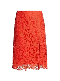 Carreen Floral Lace Slit Skirt