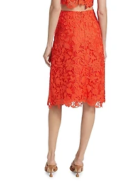 Carreen Floral Lace Slit Skirt