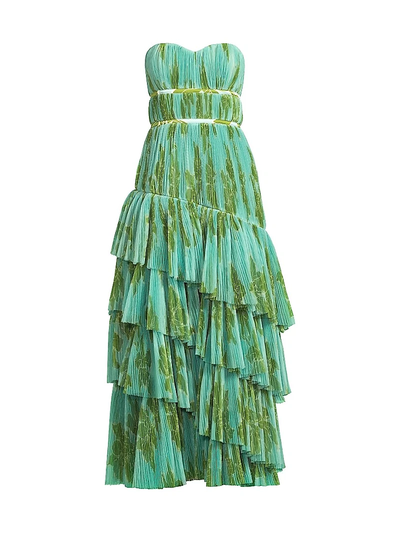 Lanza Pleated Tiered Gown