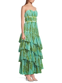 Lanza Pleated Tiered Gown