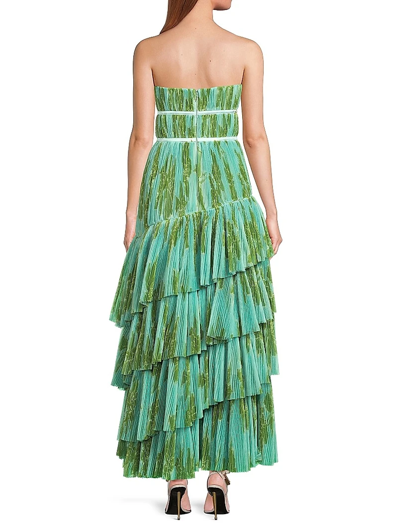 Lanza Pleated Tiered Gown