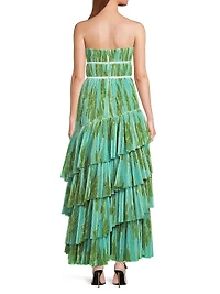 Lanza Pleated Tiered Gown