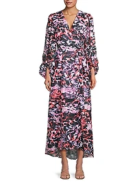 Lindie Long-Sleeve Wrap Dress