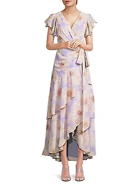 Cezza Floral Wrap Dress