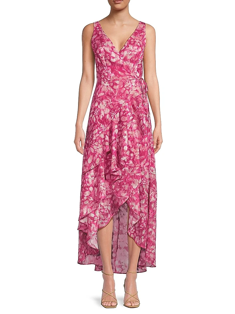 Isadora Floral Wrap High-Low Dress