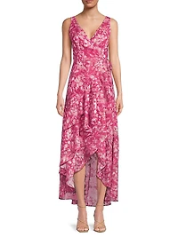 Isadora Floral Wrap High-Low Dress