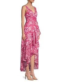Isadora Floral Wrap High-Low Dress