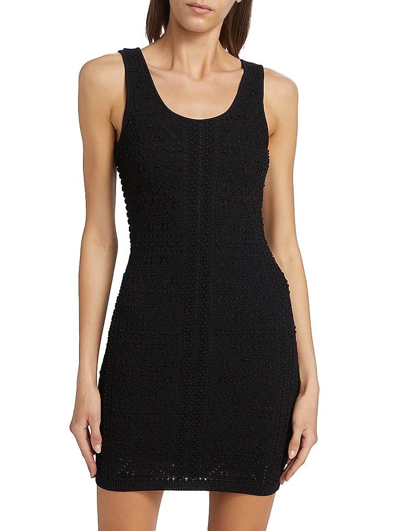 Bubble Pointelle Knit Minidress