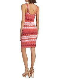 Multi Metallic Zig-Zag Tank Minidress