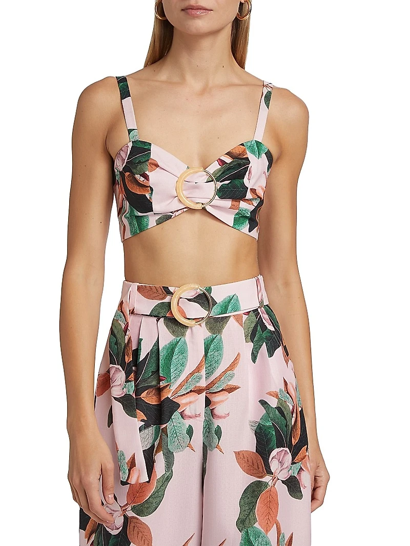 Magnolia Printed O-Ring Bralette Top