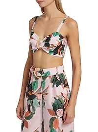 Magnolia Printed O-Ring Bralette Top