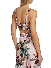 Magnolia Printed O-Ring Bralette Top