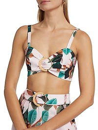 Magnolia Printed O-Ring Bralette Top